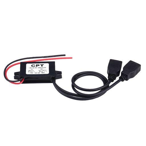 【ケーブル長】50cm 【入力電圧】12V 【出力電圧】5V 【出力電流】3A 【出力電力】15W 【重量】約54g 【材質】ABS +メタル 【カラー】ブラック 【サイズ】4.1x2.1x1.8cm 【素材】防水性、耐衝撃性、防湿性、長期安定性、信頼性の高い品質を特徴とするABS製ハウジングです。デュアルUSB充電ポートは、同時に2つのスマートフォンやタブレットデバイスを充電することを可能にします。 【使いやすい】インポートされた統合スイッチの超薄型レギュレータモジュールで作られた、変換率は96%以上です。 【車用電力変換器12V右向き矢印5V】USB充電アダプタコンバータモジュールは、不安定な電圧DC 12Vを安定したDC 5V / 15W 3A出力に変換することができます。モジュールは過電圧、過電流、過熱および短絡ブレーキ時に自動保護機能を誇り、条件の後で通常の作業を回復します。超薄型、小型、高効率、簡単なインストールと使用です。 【アフターサービス】不都合や弊社ミスによる不良や破損、色や型違い等がございましたら、メールにてご連絡の上、着払いにてご返送ください。速やかに交換させて頂きます。