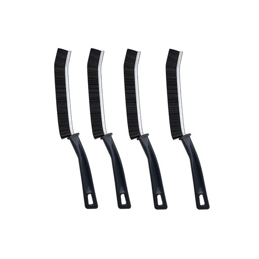 風呂場 【隙間掃除ブラシ4本入れ】 この隙間掃除ブラシは、日々のお掃除の悩みを解決する強力な助っ人です!従来の道具では届かなかった「隙間」や「死角」も、これ一本でスッキリクリーン。 【隙間ブラシ特徴】ハンドルは滑り止め加工のPPプラスチック製、ブラシフレームは耐久性に優れた金属製です。高硬度の極細毛と4mmの太さのブラシヘッドで、より正確な洗浄が可能です。硬い毛先が頑固な水垢や汚れも簡単に落とします。 【色んな場所で使える】そのままでは汚れが溜まりやすい排水口や蛇口まわり、便器のふち、窓やドアのレールの床溝、タイルの目地など、家中のあらゆる細かな場所までしっかりアプローチ。 【軽量設計】ンパクトサイズ: 23.5 * 2 * 0.4cmの小型設計で扱いやすく収納しやすい4本入りのセットなので、届きにくい細かな場所と隙間のための特化設計 ,場所によって使い分けたり、ご家族の皆様で共有したりと大変便利。 もう面倒な隙間掃除に悩む必要はありません。​ 【お手入れが簡単で、保管も便利】 水洗いするだけで清潔を保てます,尾部には吊り下げ穴が設けられており、使用後の洗浄や保管が簡単です。
