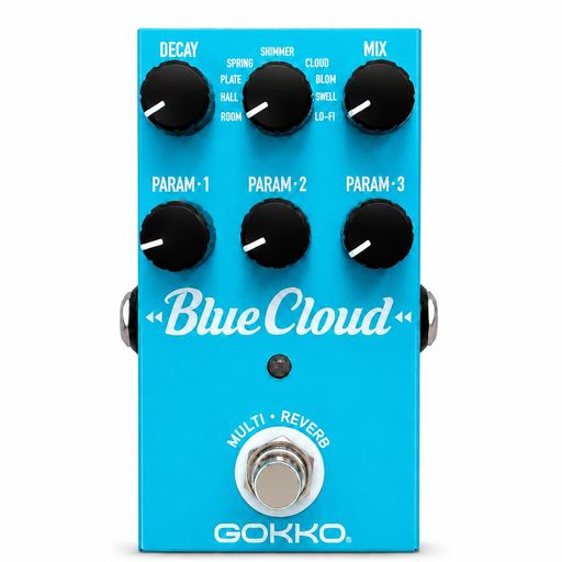 Rakuten - GK-71 Blue cloudマルチリバーブ ギターペダル – 9種類のリバーブモード(ルーム、ホール、プレート、スプリング、シマー、クラウド、ブルーム、スウェル、ローファイ) – ステレオ入力/出…