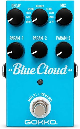 GK-71 Blue cloudマルチリバーブ ギターペダル – 9種類のリバーブモード(ルーム、ホール、プレート、スプリング、シマー、クラウド、ブルーム、スウェル、ローファイ) – ステレオ入力/出…