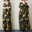 ワンピース マキシワンピース 短袖 ゆったり エスニック 体型カバー シンプル ナチュラル 大きいサイズ 着痩せ 春 フェミニン マキシ丈ワンピース おしゃれ ...