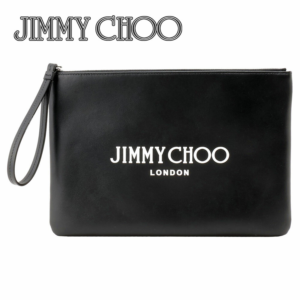 ジミーチュウ ジミーチュウ JIMMY CHOO ZIP POUCH ANR BLACK WHITE SILVER ハンドポーチ クラッチバッグ セカンドバッグ ブラック/ホワイト レディース ユニセックス