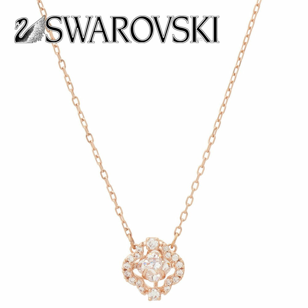 スワロフスキー SWAROVSKI 5642928 ダンシングクリスタル パヴェ クローバー ネックレス ペンダント ローズゴールド レディース アクセサリー