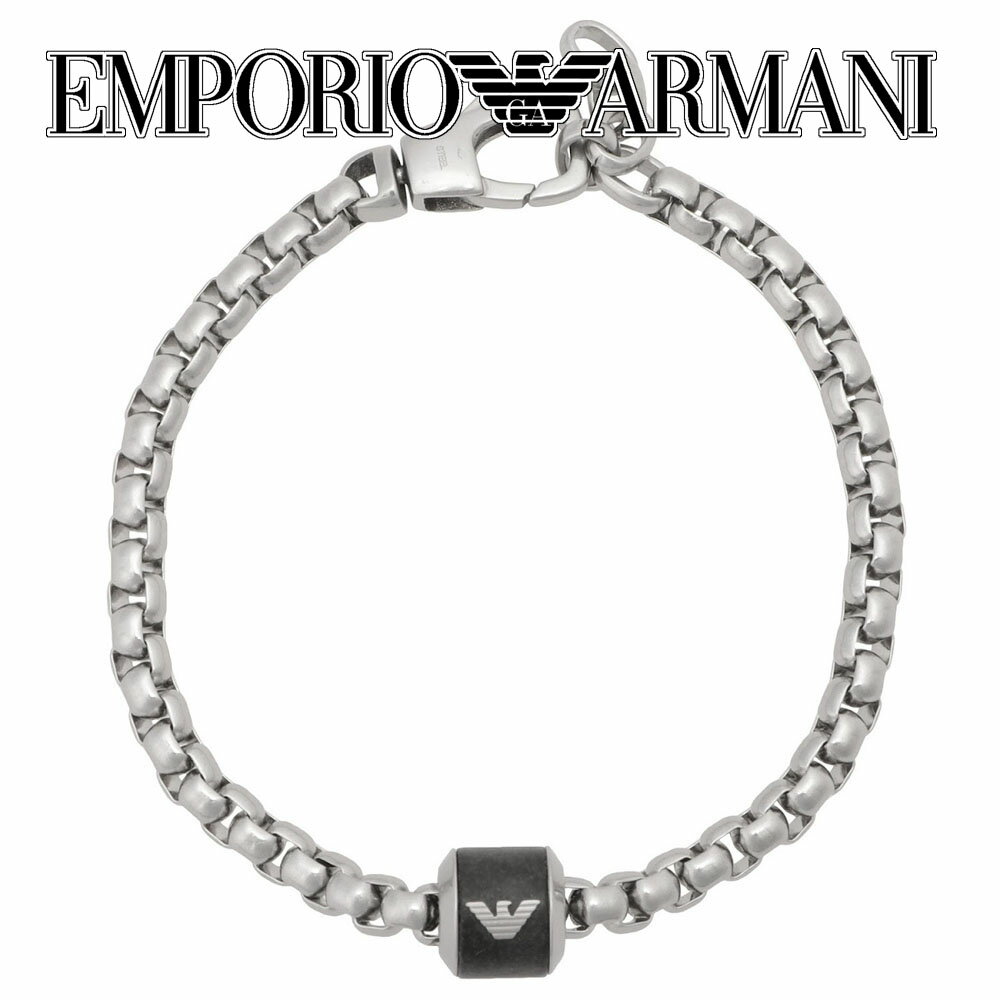 エンポリオアルマーニ ブレスレット メンズ エンポリオアルマーニ EMPORIO ARMANI EGS2911040 イーグルロゴ ブレスレット ブラック/シルバー メンズ アクセサリー