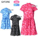 G/FORE (GFORE) ジーフォア 073213552 レディース 半袖 ワンピース モックネック インナーパンツ付き ゴルフウェア スポーツウェア 春夏