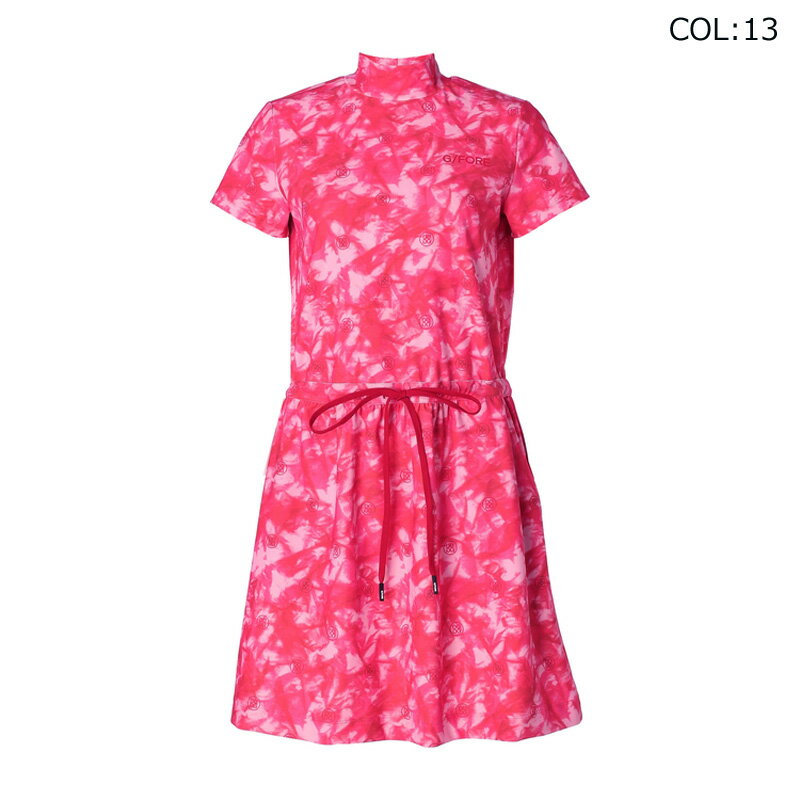 G/FORE (GFORE) ジーフォア 073213552 レディース 半袖 ワンピース モックネック インナーパンツ付き ゴルフウェア スポーツウェア 春夏