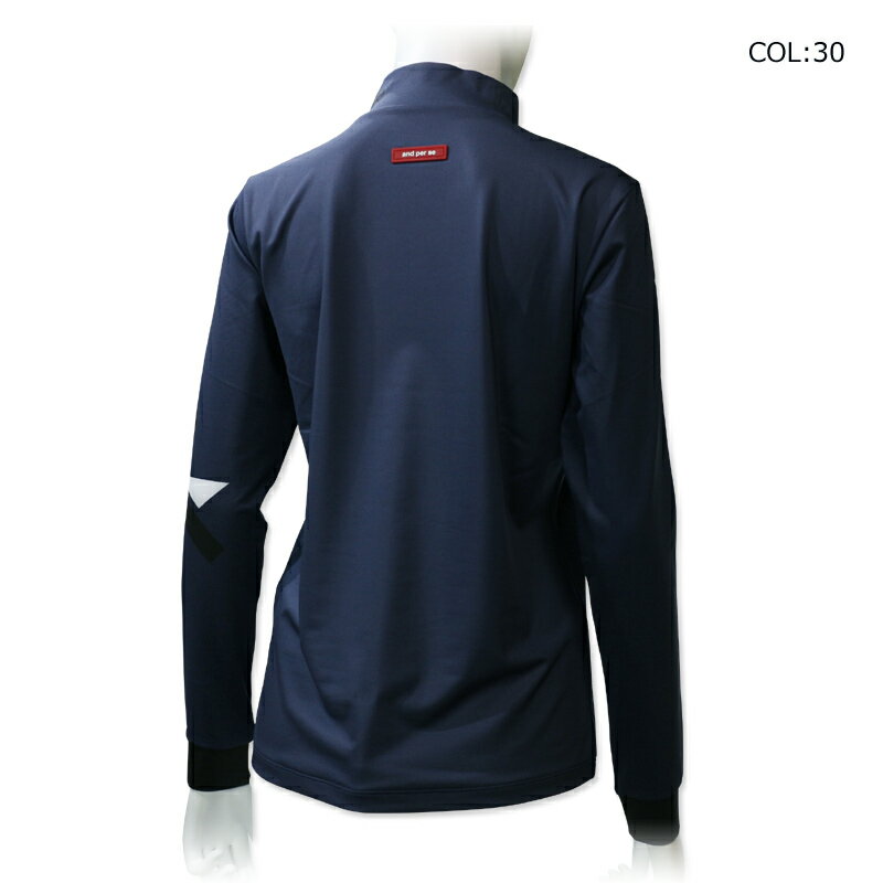 アンパスィ and per se AFS9203P1 レディース シャツ 長袖 ハイネック ストレッチ 吸汗速乾 UV PROTECT ゴルフウェア スポーツウェア 春夏秋