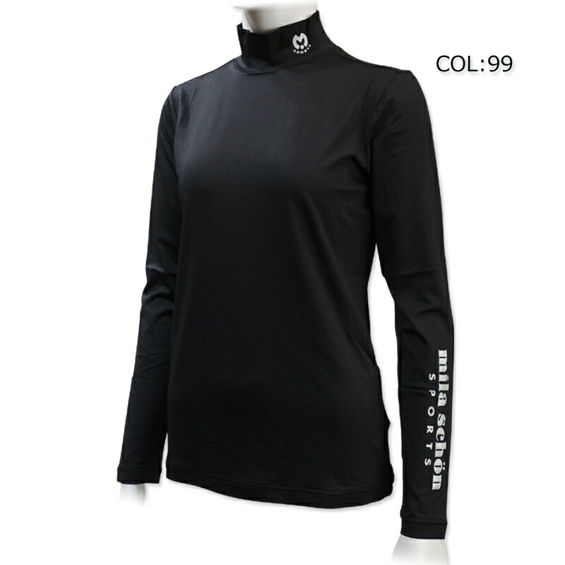 ミラショーン mila schon 7343171207 レディース ハイネック インナー ワンポイント 接触冷感 ゴルフウェア スポーツウェア 春夏