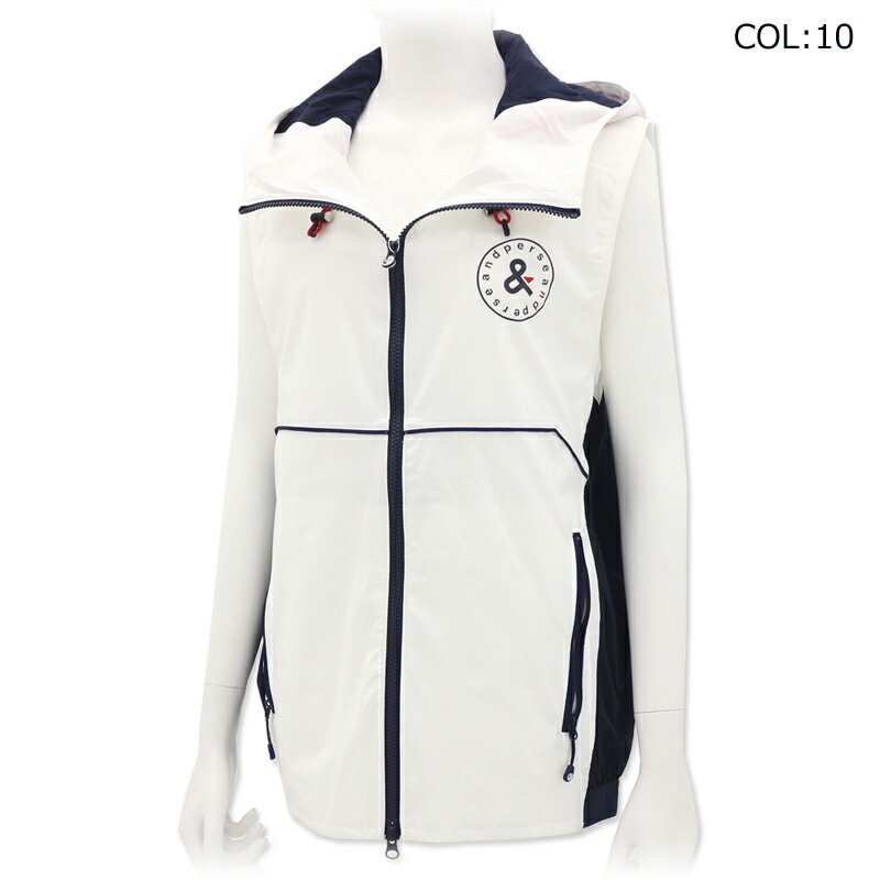 アンパスィ and per se AMF1004G3 メンズ エアジャスター フルジップ フーディー ベスト ゴルフウェア スポーツウェア 春秋