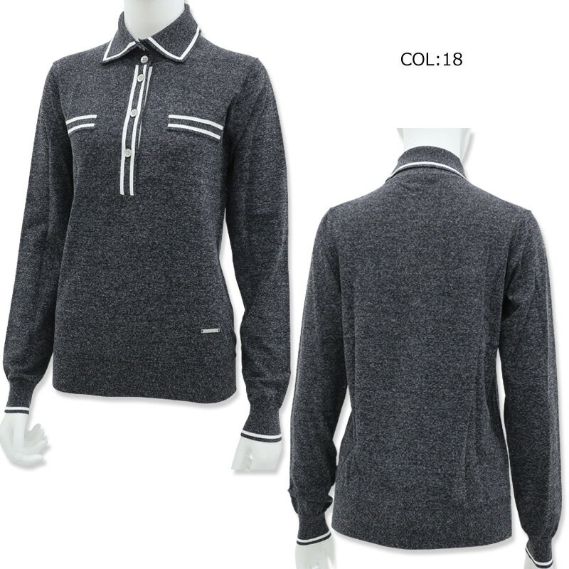 ヒールクリーク Heal Creek 002-12911 レディース 長袖 ニット ポロ ゴルフウェア スポーツウェア 秋冬春