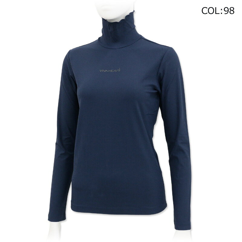 ビバハート VIVA HEART 012-22910 レディース 長袖モックネック 吸水速乾 ストレッチ UVケア ゴルフウェア スポーツウェア 春夏秋