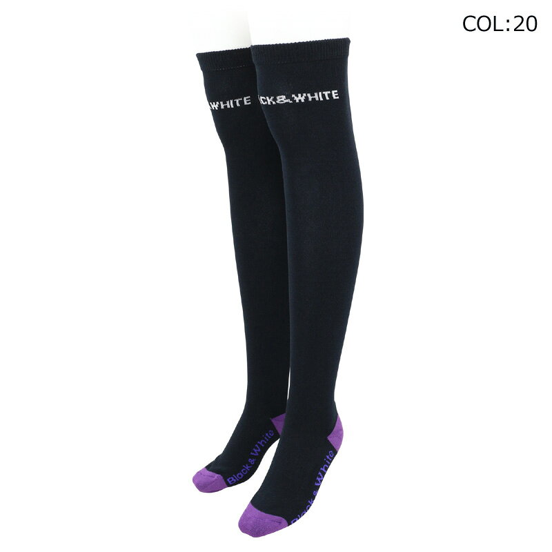 【ネコポス配送可能】ブラック＆ホワイト Black&White BLF8203W レディース ソックス ハイソックス ニーハイソックス 靴下 秋冬春