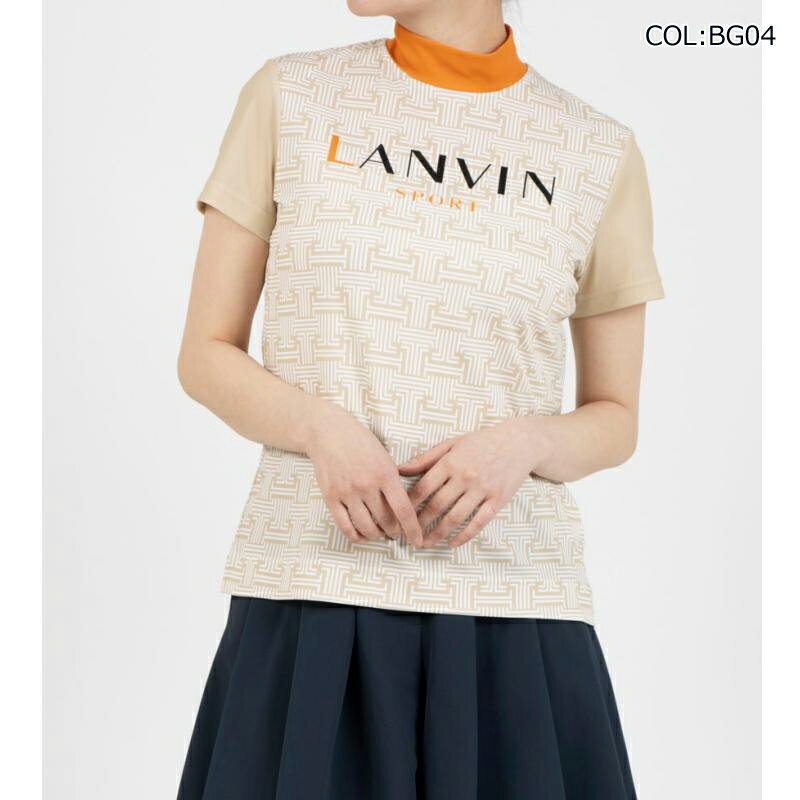 【ネコポス配送可能】 ランバン LANVIN VG5SHS42L レディース モックネック半袖シャツ UVカット吸汗 クーリング効果 サンスクリーン ゴルフウェア スポーツウェア 春夏