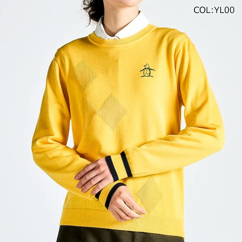 マンシングウェア Munsingwear MG4FST21L レディース クルーネックセーター 手洗い可 ゴルフウェア スポーツウェア 秋冬