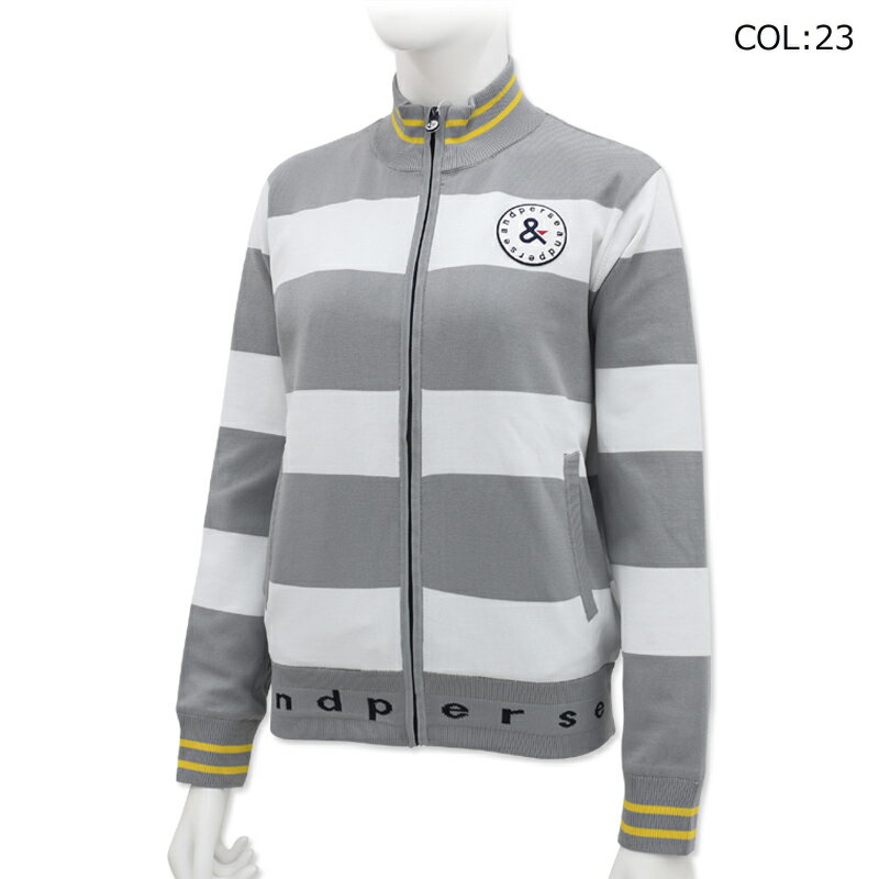 アンパスィ and per se AFF2524B4 レディース ブルゾン ニットブルゾン 防風 軽量 ゴルフウェア スポーツウェア 秋冬