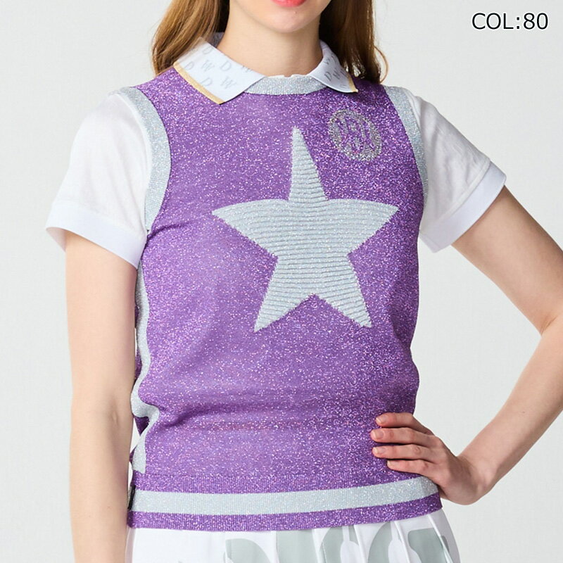 【ネコポス配送可能】ダンスウィズドラゴン Dance With Dragon D2-573715 レディース ベスト ラメニット ゴルフウェア スポーツウェア 春夏