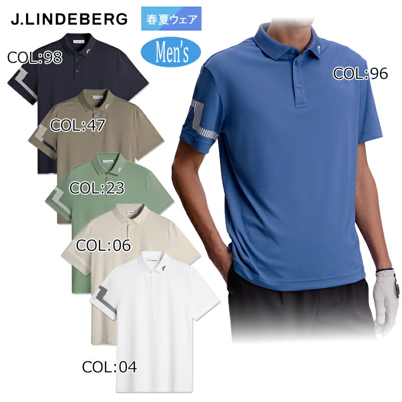 J Lindberg - 2026年春夏モデル 【ネコポス配送可能】ジェイリンドバーグ J.LINDEBERG 071-25245 メンズ ポロシャツ 半袖 ゴルフウェア スポーツウェア 春夏秋