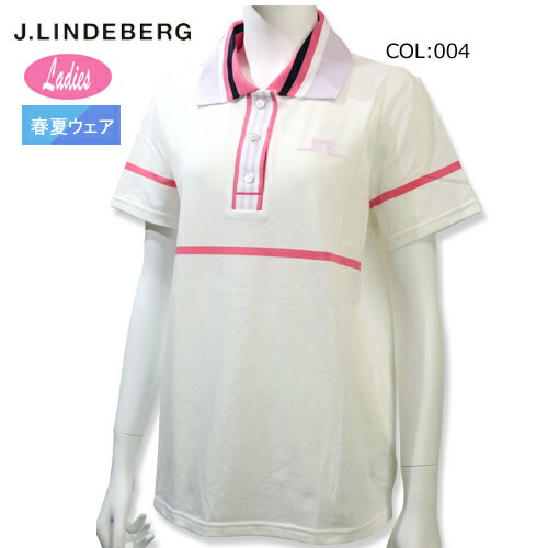 ジェイリンドバーグ J.LINDEBERG 072-26351 レディース 半袖シャツ ポロシャツ ストレッチ 春夏 ゴルフウェア スポーツウェア