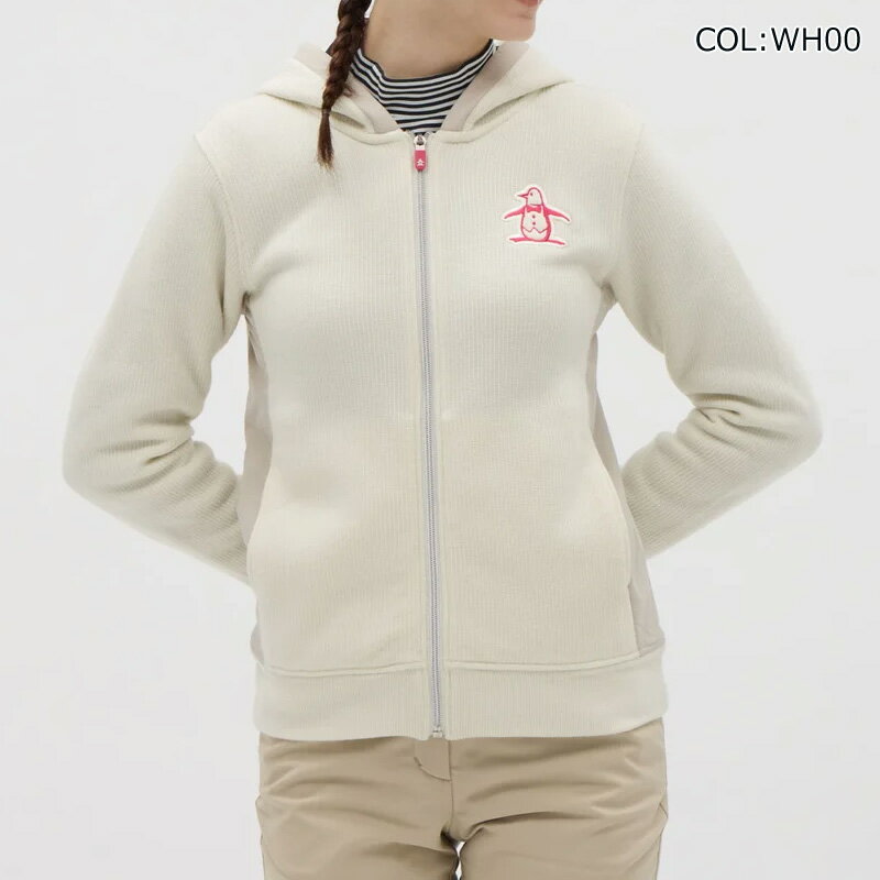 2025年秋冬モデルマンシングウェア MunsingwearMG5FSW23L レディース フルジップ長袖 フーディー ゴルフウェアスポーツウェア 秋冬