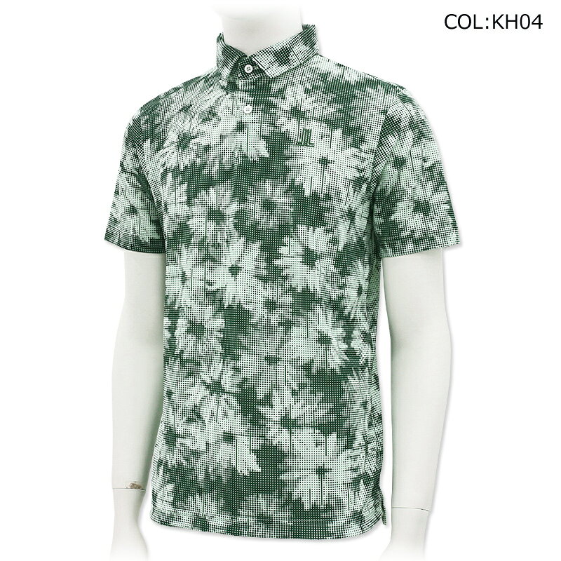 2025年春夏モデル ランバン LANVIN VG5SHS63M メンズ 半袖ポロシャツ フラワープリント 吸汗速乾 高通気 ゴルフウェア スポーツウェア 春夏