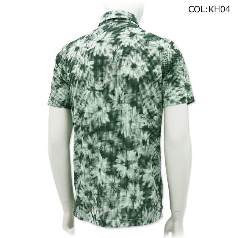 2025年春夏モデル ランバン LANVIN VG5SHS63M メンズ 半袖ポロシャツ フラワープリント 吸汗速乾 高通気 ゴルフウェア スポーツウェア 春夏