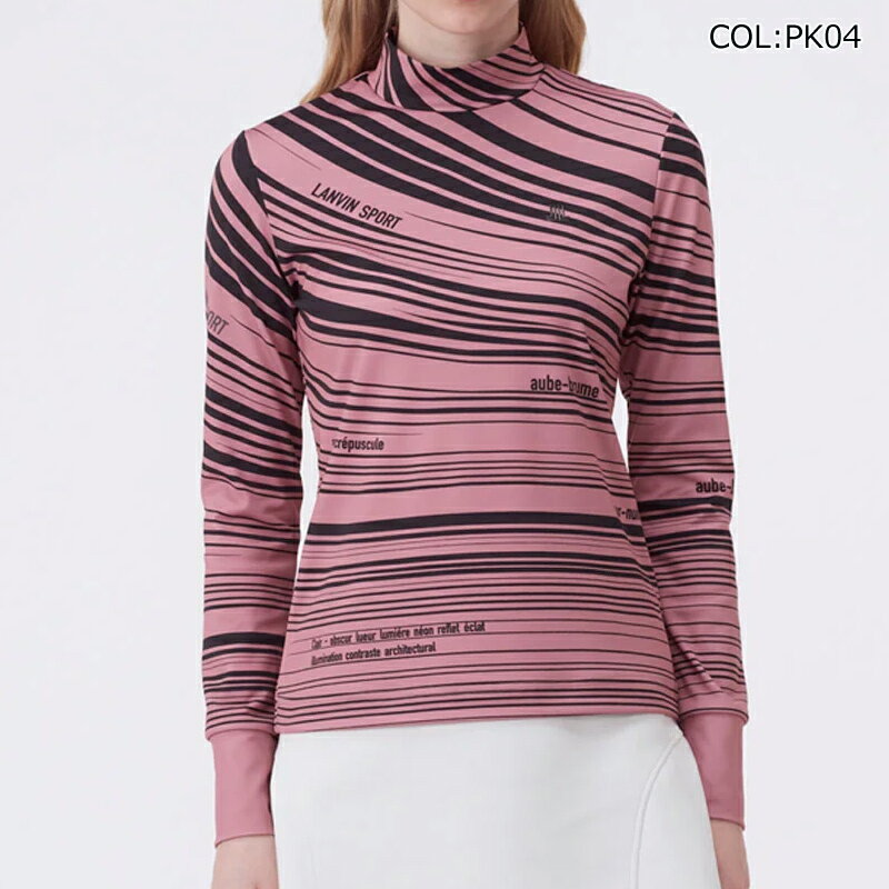 【ネコポス配送可能】ランバン LANVIN VG5FLS51L レディース モックネックシャツ 長袖 保温 UVカット ゴルフウェア スポーツウェア 秋冬春