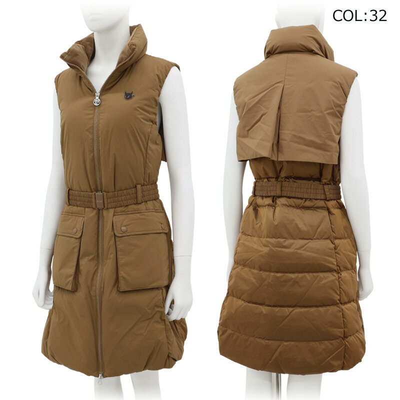 ワック WAAC 072344271 レディース 中綿 ワンピース ベスト ダウン アウター ゴルフウェア スポーツウェア 秋冬