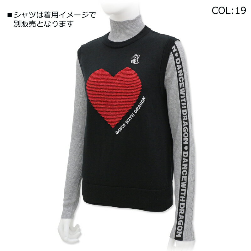 ダンスウィズドラゴン Dance With Dragon D2-669720 レディース ニットベスト ゴルフウェア スポーツウェア 秋冬