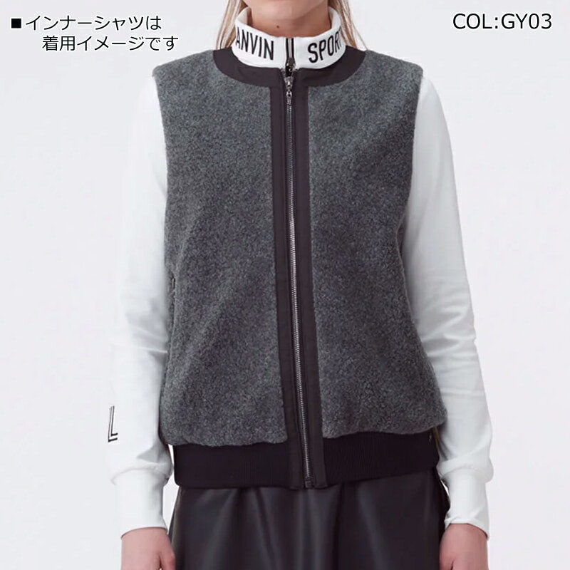 ランバン LANVIN VG5FVE72L レディース ベスト 中綿 アウターベスト 蓄熱保温 フェイクファー ゴルフウェア スポーツウェア 秋冬