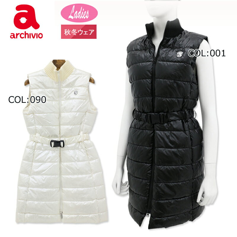 アルチビオ archivio A414204 レディース アウター 中綿 ベスト ワンピース メタリック ゴルフウェア ..