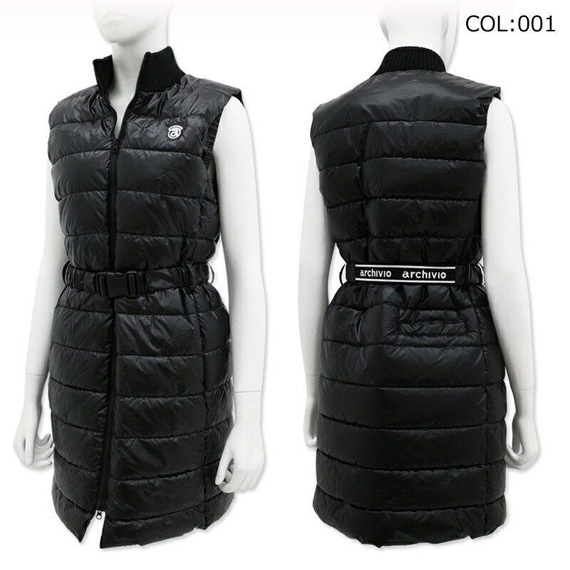 アルチビオ archivio A414204 レディース アウター 中綿 ベスト ワンピース メタリック ゴルフウェア スポーツウェア 秋冬