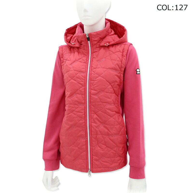 ピッコーネクラブ PICONECLUB C414018 レディース アウター 中綿ブルゾン 星柄刺繍 3WAY ゴルフウェア スポーツウェア 秋冬