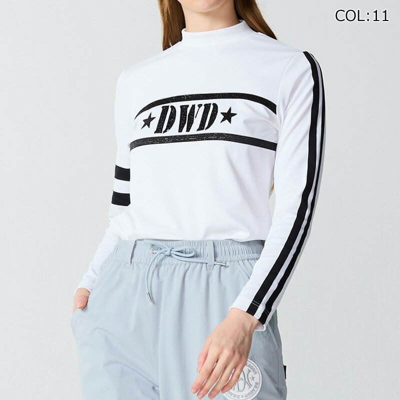 【ネコポス配送可能】ダンスウィズドラゴン Dance With Dragon D2-172115 レディース モックネックシャツ 長袖 ストレッチ 接触冷感 UVカット ゴルフウェア スポーツウェア 春夏