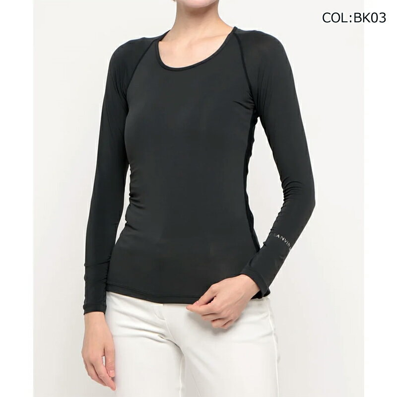 【ネコポス配送可能】ランバン LANVIN VG4FUD02L レディース インナー アンダーシャツ 長袖 クルーネック 吸汗速乾 UVカット ゴルフウェア スポーツウェア 春夏 夏小物