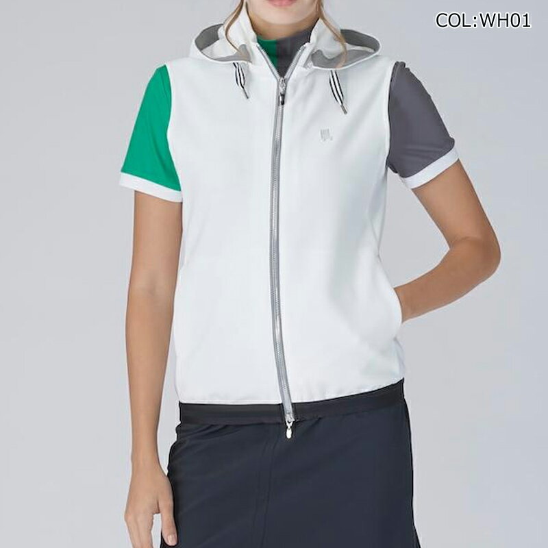 【ネコポス配送可能】ランバン LANVIN VG5SVE32L レディース ベスト フルジップ フード取り外し可能 ゴルフウェア スポーツウェア 春夏秋