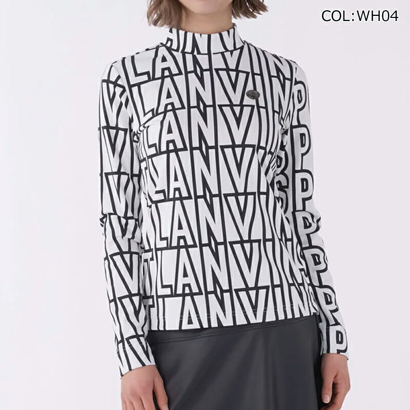 【ネコポス配送可能】ランバン LANVIN VG5FLS71L レディース ハイネックシャツ 長袖 保温 ロゴプリント ゴルフウェア スポーツウェア 秋冬春