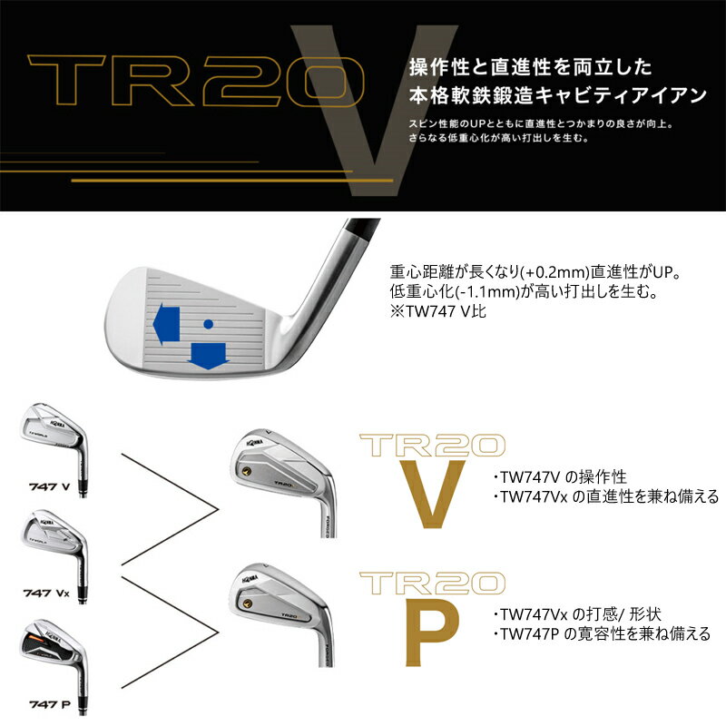 本間ゴルフ(ホンマ/HONMA)ツアーワールドTR20Vアイアン6本組(#5-#10)N.S.PROMODUS3FORT//WORLDスチールシャフト(TW747後継モデル)