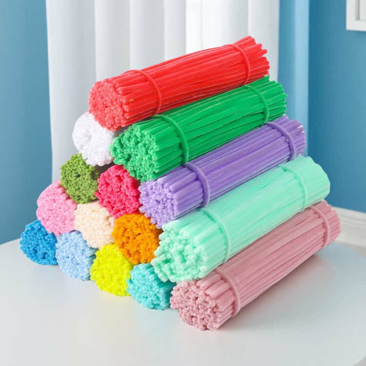 骨格モール 手芸モール 300本入り ふわふわ DIY素材 手芸用 モールドール 高密度 カラフル 7.5mm キット 抜けにくい モールフラワー 手芸モール ハンドメイド 2