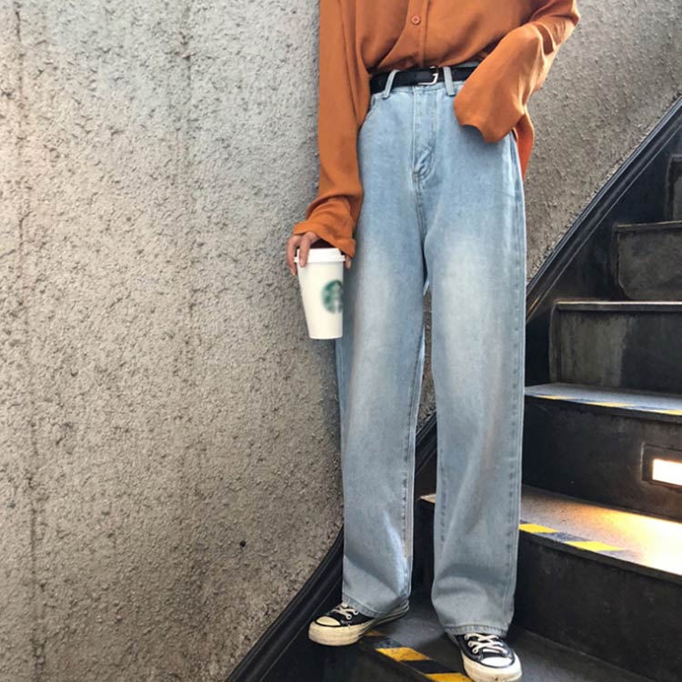 デニムパンツ レディース ワイドパンツ ハイウエスト ストレート 体型カバー ジーンズ ゆったり おしゃれ アウトドア 着瘦せ 秋 秋冬 秋服 ファッション ロング ワイド デニム 快適 韓国ファッション おしゃれ 春 冬 夏 送料無料 2