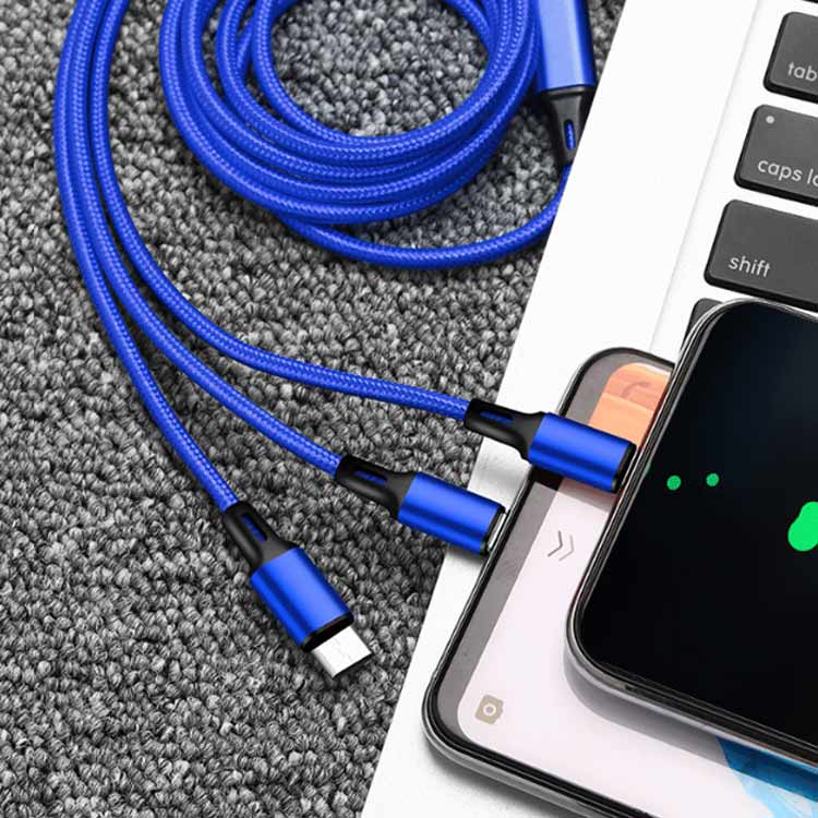 iOS / MicroUSB / USBType-C 3in1 USBケーブル 充電ケーブル 送料無料 充電コード 2.0A急速充電 スマホ 充電ケーブル 充電コード 充電機 急速充電 高速充電 3台同時給電可能 iphone/android/Galaxy等全機種対応
