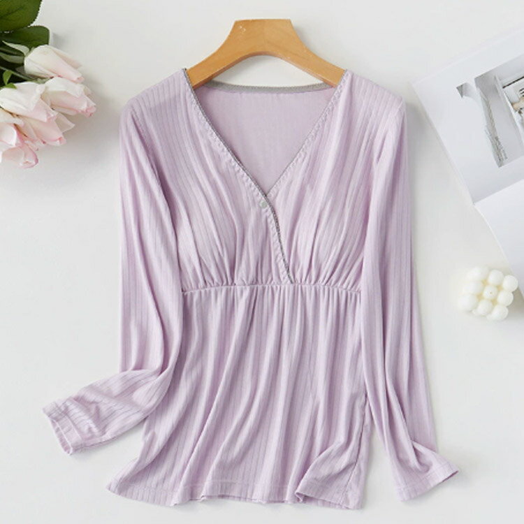 簡単授乳 マタニティインナー 長袖 あったかインナー 授乳対応 サッと授乳 レディース インナートップス 肌にやさしい 授乳キャミソール カップ付き 授乳楽々 カップ ブラ付き 授乳ブラ クロスオープン 産前産後 妊婦 2