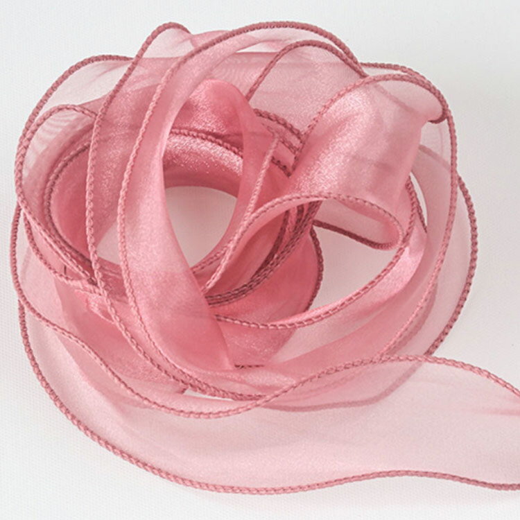 オーガンジーリボン 可愛い 波状リボン 光沢 バレンタインデーリボン 花束ラッピング 蝶結び 包装用 DIY 包装用 花屋 ケーキ屋 ウェディング 装飾 幅40mm 10M 送料無料