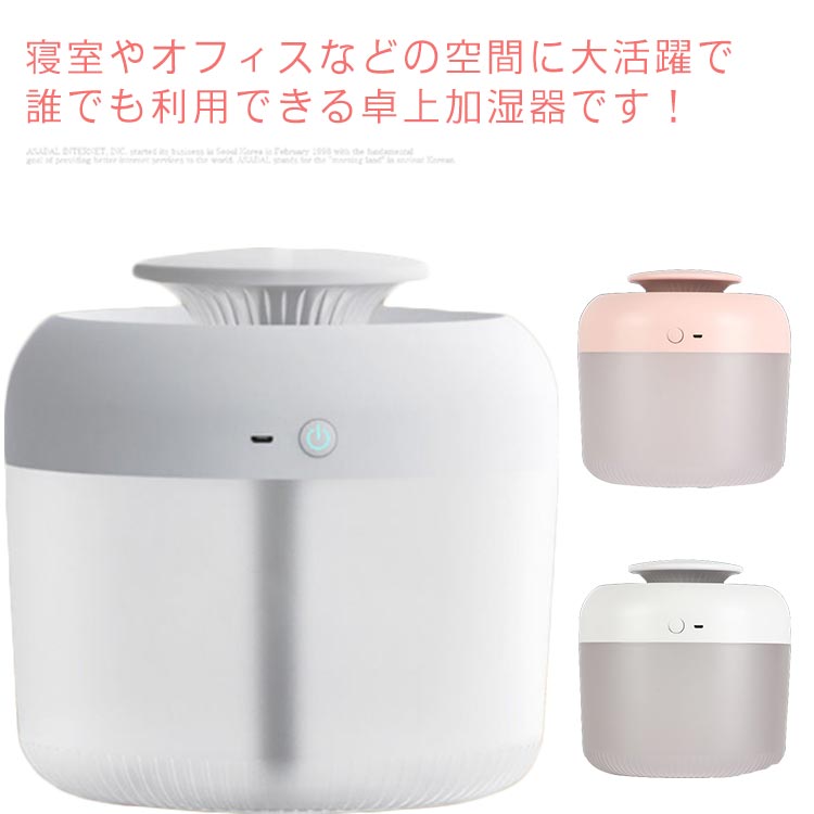 USB 給電式 超音波加湿器 加湿器 卓上 自動停止 安全 小型 2.5L大容量 上部給水 乾燥対策 除菌 省エネ コードレス LEDライト付き 超静音 ミニ加湿器 花粉症対策 ウイルス対策 透明 ペットボトル 電源不要 部屋 オフィス