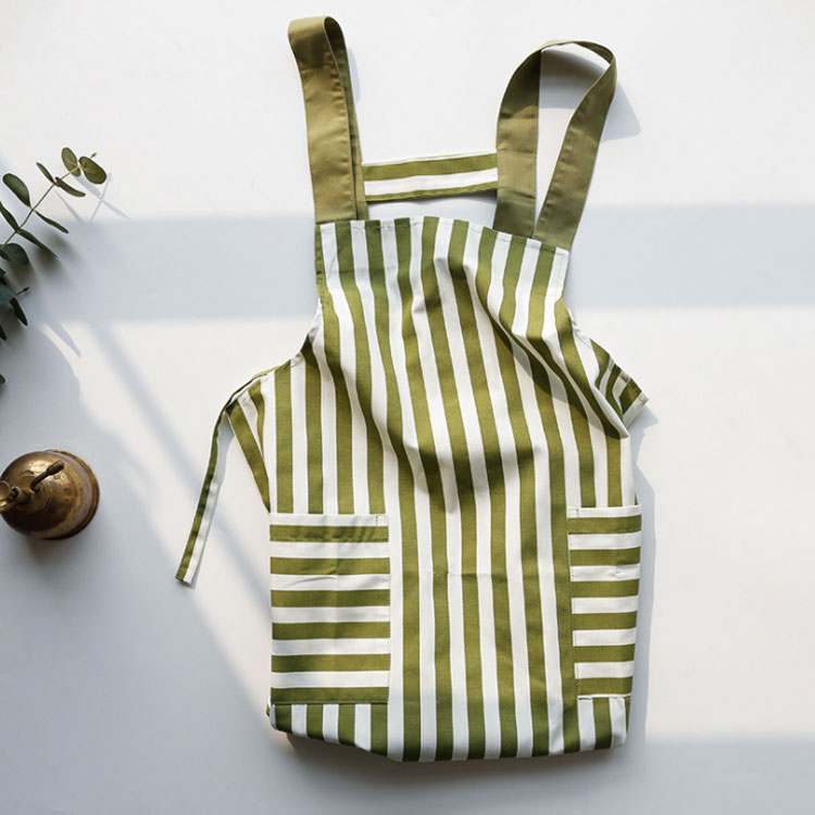 送料無料 エプロン ドット柄 ストライプ レディース おしゃれ H型エプロン 花屋 育児 家事 ポケット付き カフェ 保育士 スーパー用 ins映え 飲食店 業務用
