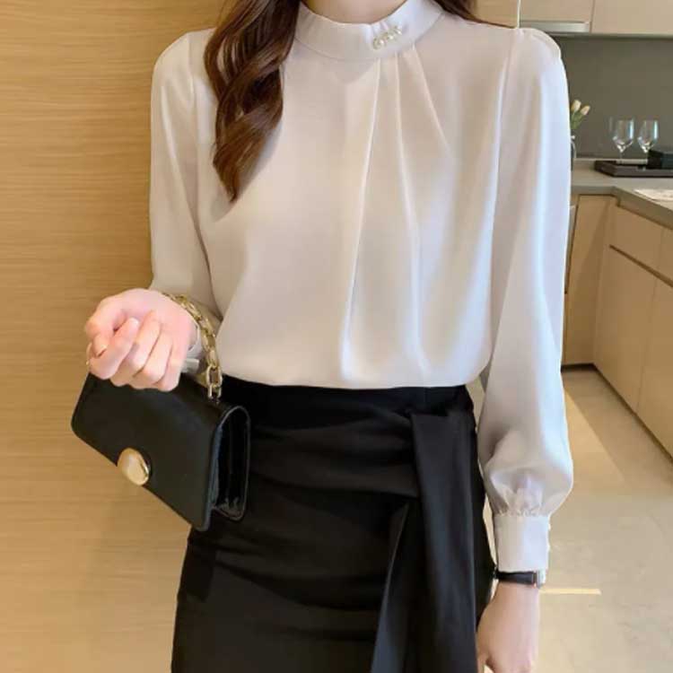 長袖 インナー トップス ブラウス スタンドカラー インナー 無地 シフォンシャツ 無地 スーツ シャツ 可愛い オフィス レディース 普段着 オシャレ 通勤 春 夏 秋 冬 きれいめ 卒業式 入学式 就活 デート