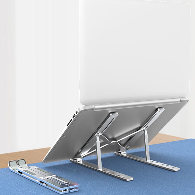 ノートパソコンスタンド iPadスタンド PCスタンド折りたたみ式 6段の高さ調節可能 ラップトップスタンド スタンド 卓上 放熱 冷却 軽量 優れた放熱性タブレット 40KG荷重 収納袋付き 送料無料 2