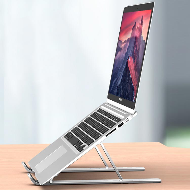 ノートパソコンスタンド iPadスタンド PCスタンド折りたたみ式 6段の高さ調節可能 ラップトップスタンド スタンド 卓上 放熱 冷却 軽量 優れた放熱性タブレット 40KG荷重 収納袋付き 送料無料 3