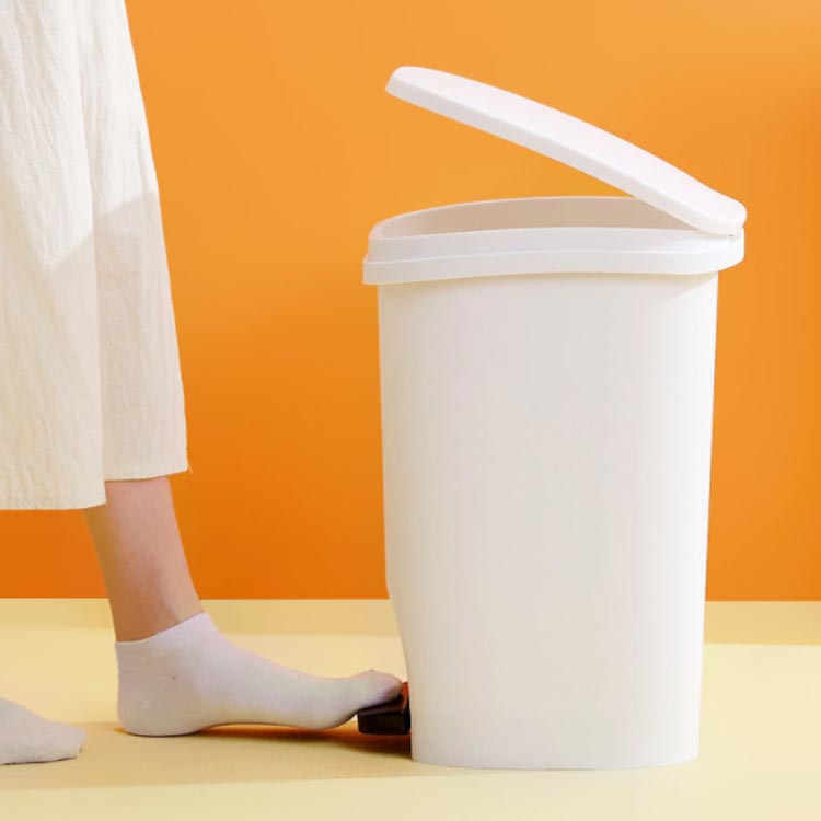 ダストボックス 14L ゴミ箱 ペダル式 縦型 シンプル おしゃれ キッチン スリム ふた付き ごみ箱 フタ付き 蓋 ホワイト グレー ベージュ 分別 モダン 無地 インテリア リビング 抗菌 防汚 新生活 3