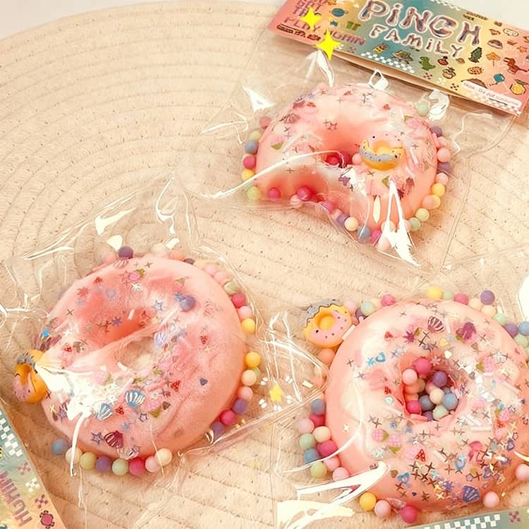 ドーナツ ふわふわ 2個セット 肉球 ストレス解消 スクイーズ スクイーズ 低反発 ぬ...