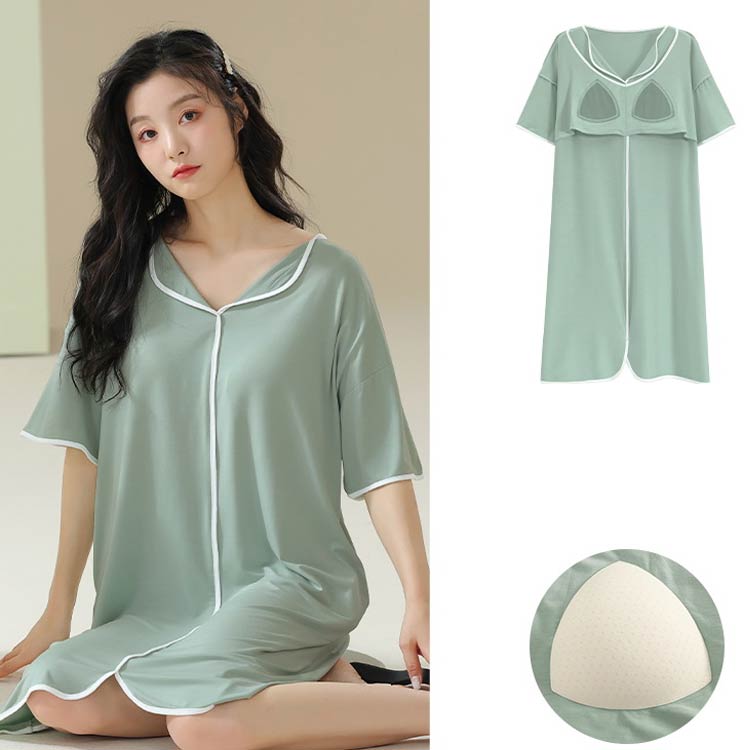 送料無料 ルームワンピース カップ付き ルームウェア ネグリジェ 部屋着 ワンピース パジャマ レディース フレンチスリーブ ノースリーブ 大人 寝巻き ナイトウェア 女性用 ゆったり モダール 春 夏 涼しい 柔らかい 快適 大きいサイズ 春 夏 薄手 無地 シンプル